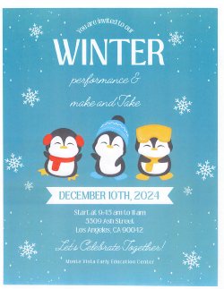 Winter performance and make and take activity